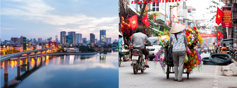 アジアの中でも急成長を遂げるベトナム。写真はカイタックグループの拠点があるハイフォン市に近いハノイより
