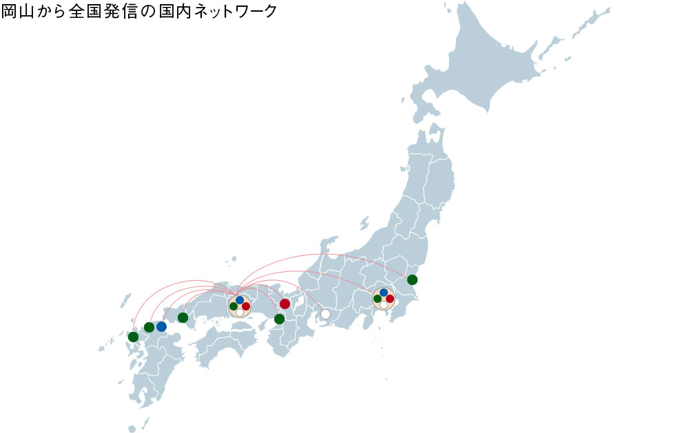 岡山から全国発信の国内ネットワーク